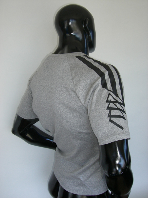 画像: TシャツSSS型　　激安サンプル品　グレー布×ブラックロゴ　Ｌ